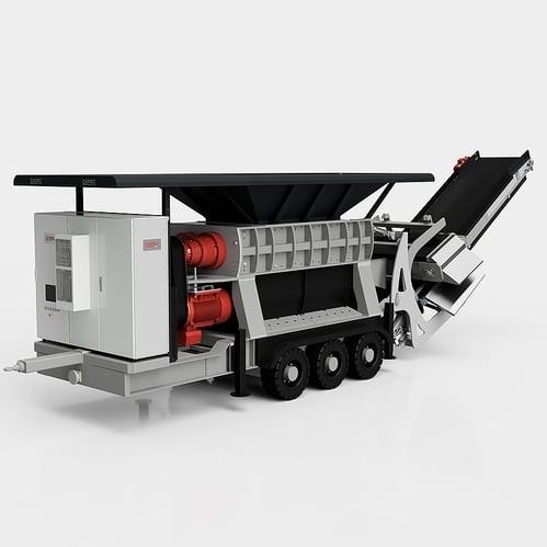 Déchiqueteur mobile - LCM520 - CAMEC srl - primaire / à deux arbres / de déchets
