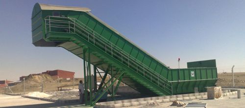 Station de transfert des déchets à simple décharge - EMS Machinery - pour bande transporteuse / avec contrôle des odeurs