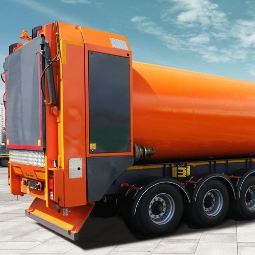 Semi-remorque avec compacteur de déchets - EMS Machinery - à tambour rotatif / de déchets / à 3 essieux