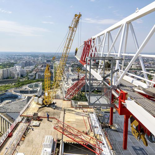 Grue derrick - 200 DR 5/10 Litronic - Liebherr Cranes - fixe / pour chantier / pour façade d'immeuble