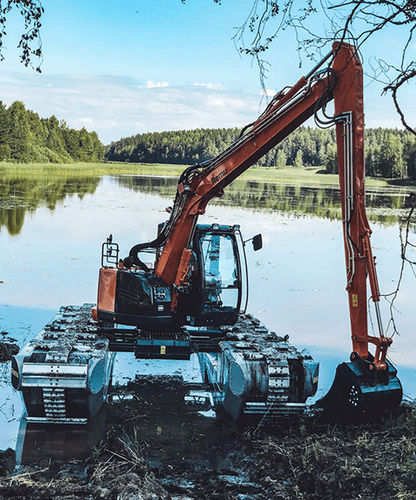 Châssis pour engin de chantier sur rail - BIG FLOAT E10 - REMU Oy - pour véhicule lourd