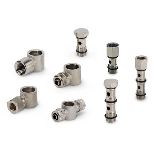 Raccord pneumatique - MW-240 series - Tubes International - banjo / coudé à 90° / en laiton nickelé