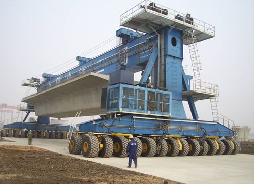 Chariot cavalier pour poutres préfabriquées en béton - BEIJING WOWJOINT MACHINERY CO., LTD. - sur pneus