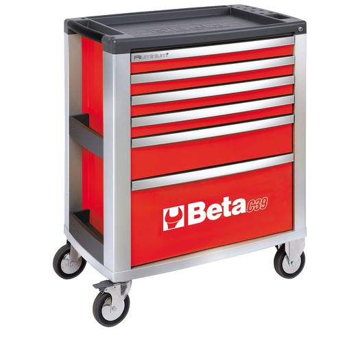 Armoire de stockage - C39/6 series - Beta Utensili - à roulettes / à 6 tiroirs / en aluminium