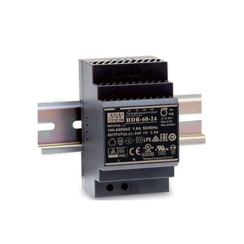 Alimentation électrique sur rail DIN - HDR-60 series  - Mean Well - AC/DC / à sortie simple / avec protection contre les courts-circuits