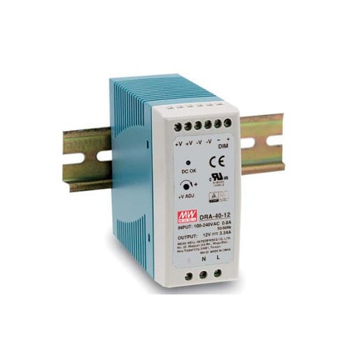 Alimentation électrique sur rail DIN - DRA-40 series  - Mean Well - AC/DC / à sortie simple / ajustable