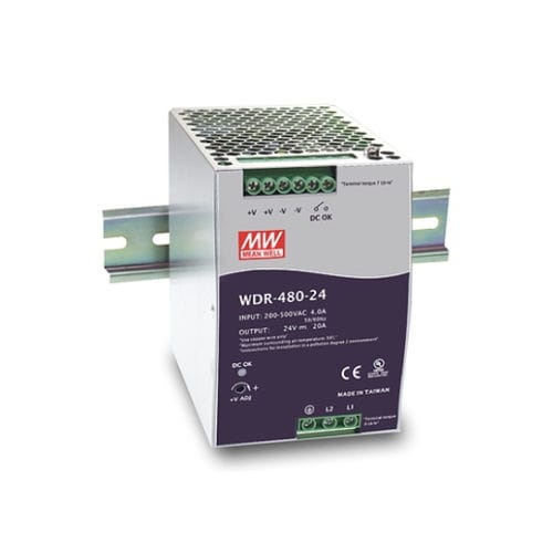 Alimentation électrique sur rail DIN - WDR-480 series - Mean Well - AC/DC / à sortie simple / monophasée