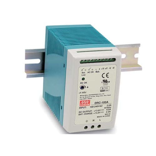 Alimentation électrique sur rail DIN - DRC-100 series - Mean Well - AC/DC / à sortie simple / avec protection contre les courts-circuits