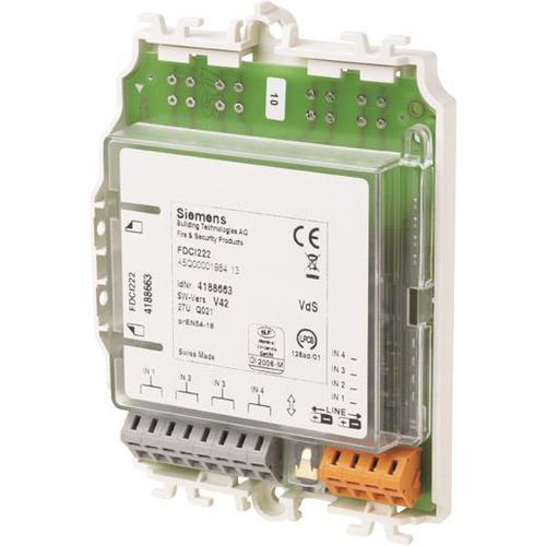 Module d'entrée analogique - FDCI222 - Siemens Fire Safety - à 4 E / en ligne / encastrable
