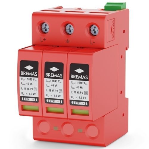 Parafoudre de type 2 - SAPV100T2R - BREMAS - classe II / de télésignalisation / pour installation photovoltaïque
