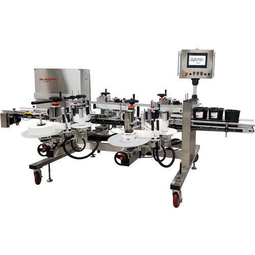 Étiqueteuse contrôlée par PLC - Quadrel Labeling Systems - pour emballage / de pot / pour applications sur le côté