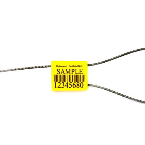 Scellé câble de sécurité en acier galvanisé - UVFL100S-250-Y - Universeal (UK) Ltd - en plastique / pour container / pour sac