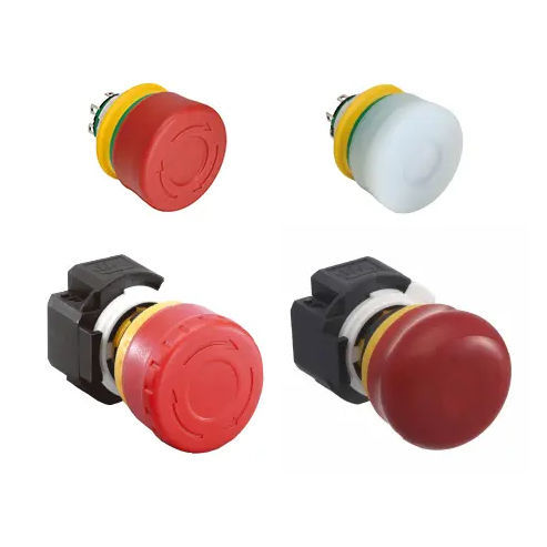 Bouton poussoir à ressort - XA series - IDEC - d'arrêt d'urgence / IP65 / lumineux