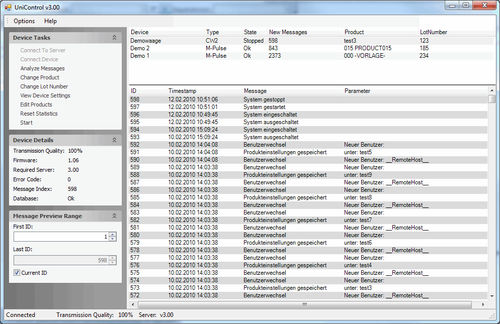 Logiciel OPC - Pulsotronic-Anlagentechnik GmbH - de reporting / configuration / de stockage