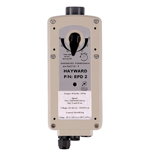 Actionneur de vanne électrique - EPD series - Hayward Industries, Inc. - rotatif / en aluminium / à ressort de rappel