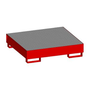 Bac de rétention pour fûts - SECURETANK M series - PLASTIC PROGET EUROPEAN SRL - en acier / avec grille galvanisée