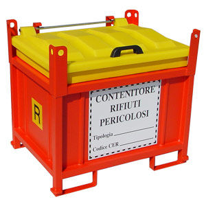 Conteneur à déchets en polyéthylène - TIEFFE NEW series - PLASTIC PROGET EUROPEAN SRL - pour déchets dangereux