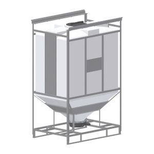 Cuve de stockage - KONIKO VD series - PLASTIC PROGET EUROPEAN SRL - pour solides / pour poudre / rectangulaire