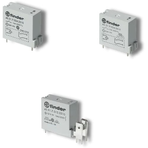 Relais électromécanique PCB - 45 series - FINDER S.p.A. con unico socio - 24 Vcc / 12 Vcc / 48 Vcc