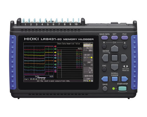 Enregistreur de données de tension - 10ch, ±100 mV - ±60 V, 200°C - 2000°C | LR8431-20 - HIOKI E.E. CORPORATION - USB / avec afficheur LCD / programmable