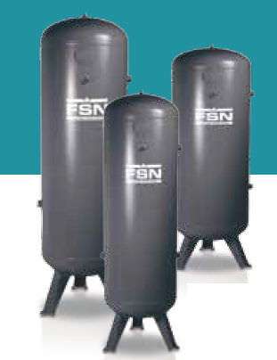 Réservoir de stockage - FINI - pour air comprimé / en métal / vertical