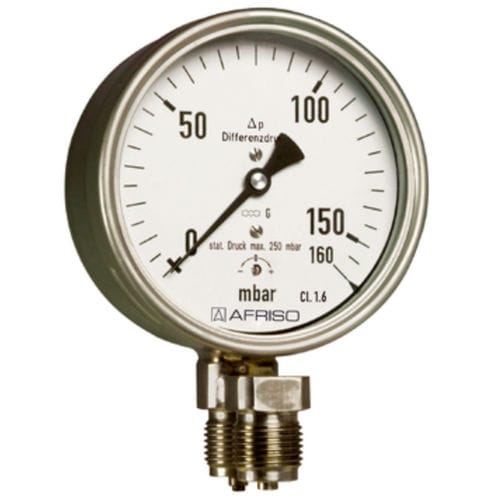 Manomètre différentiel - D4 - AFRISO-EURO-INDEX - analogique / fileté / en acier inoxydable