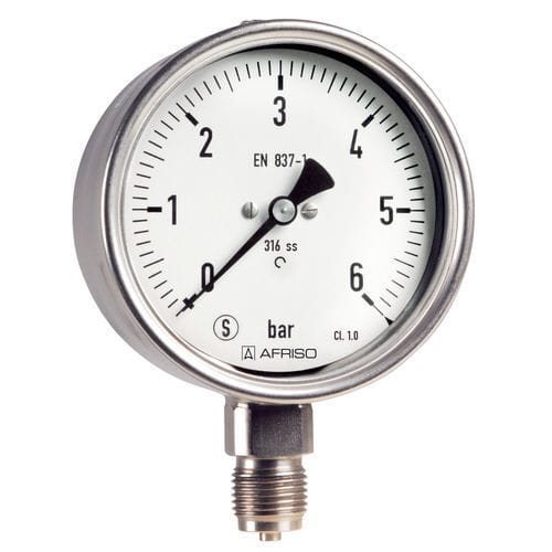 Manomètre à cadran - RF63SiGly D802 - AFRISO-EURO-INDEX - G 1/4 / G 1/2 / en acier inoxydable