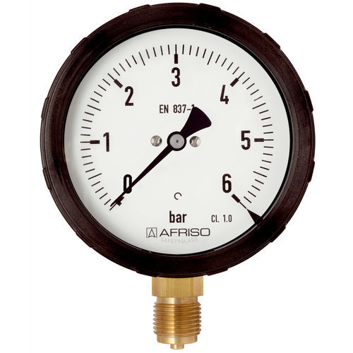 Manomètre à cadran - RF100ISR D101 - AFRISO-EURO-INDEX - en verre / en plastique / en laiton