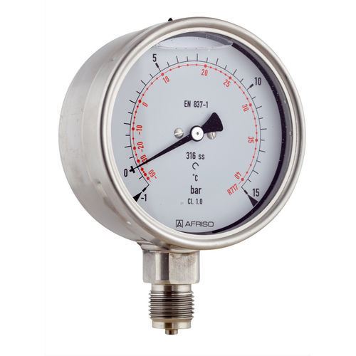 Manomètre à cadran - RF100KTGly D802 - AFRISO-EURO-INDEX - G 1/2 / UNF / en plastique