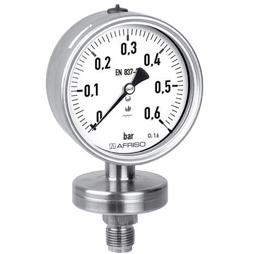 Manomètre à cadran -  PF100CP D402 - AFRISO-EURO-INDEX - à bride / en aluminium / en acier inoxydable