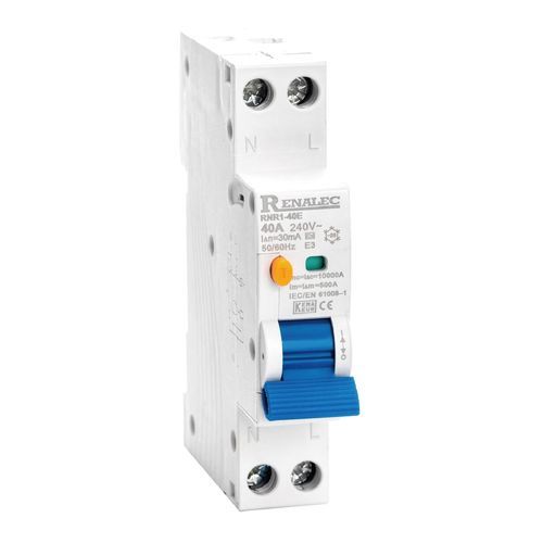 Disjoncteur avec actionneur à ressort - RNR1-40E-RCCB - WENZHOU RENA ELECTRIC CO.,LTD - à courant résiduel / basse tension / modulaire