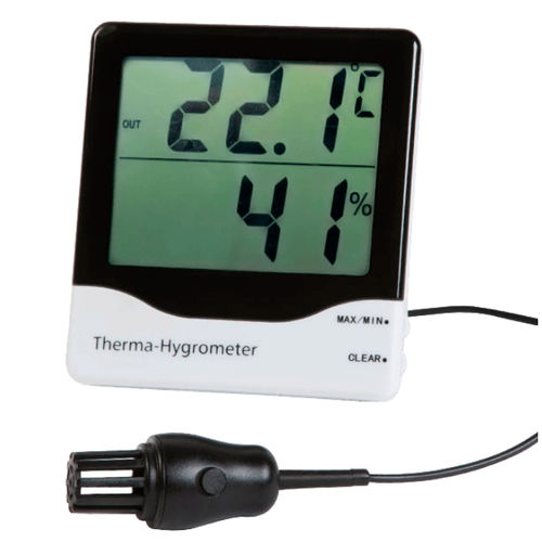 Thermo-hygromètre avec afficheur LCD - 810-140 - GESA TERMOMETROS - à montage mural / température / d'humidité