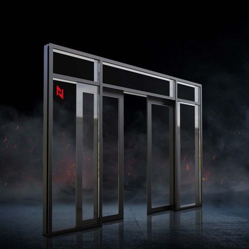 Porte coulissante - naffco - en acier / vitrée / pour l'intérieur