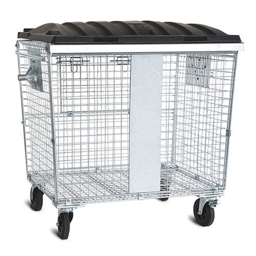 Conteneur à déchets en métal - 1002036 - EUROPE METAL FIL - pour déchets industriels / avec couvercle / à 4 roues