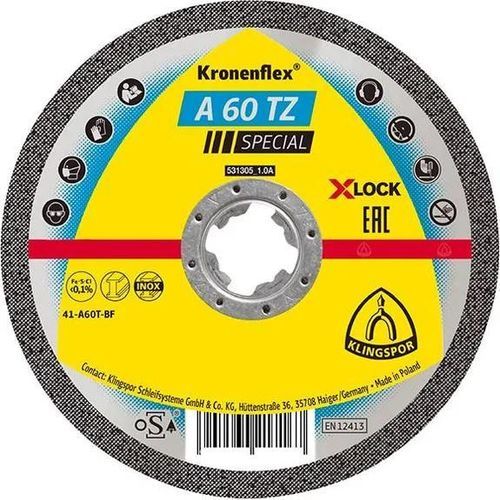 Disque à tronçonner de métal - A60TZ X-Lock - KLINGSPOR - pour tôle / pour métaux non ferreux / pour acier inoxydable