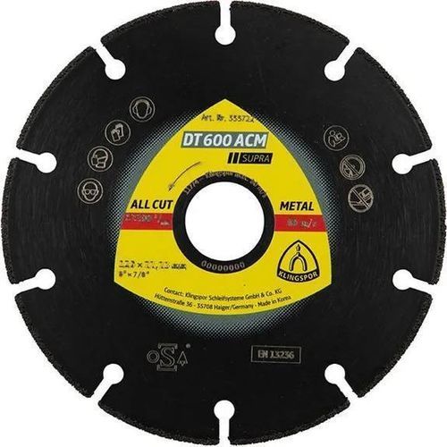 Disque à tronçonner pour pierre - DT 600 ACM Supra - KLINGSPOR - pour le béton / pour céramique / pour ciment
