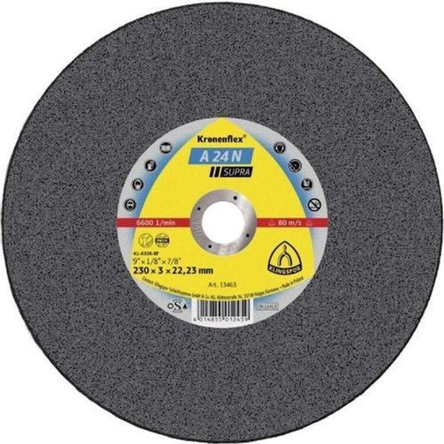 Disque à tronçonner de métal - A24N Supra - KLINGSPOR - pour acier / pour acier inoxydable / en oxyde d'aluminium