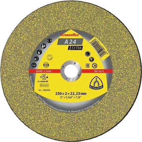 Disque à tronçonner de métal - A 24 Extra - KLINGSPOR - en oxyde d'aluminium / pour machine stationnaire / pour meuleuse d'angle