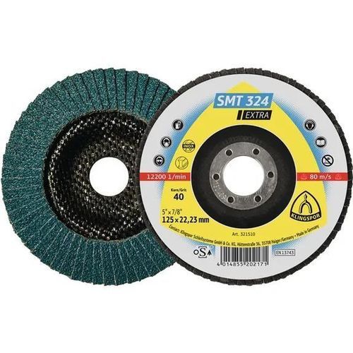 Disque à lamelle en oxyde d'aluminium - SMT 324 Extra - KLINGSPOR - pour acier inoxydable / de finition / en oxyde de zirconium