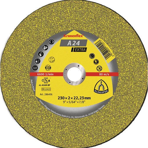 Disque à tronçonner de métal - A 24 Extra - KLINGSPOR - pour acier / pour acier inoxydable / pour meuleuse d'angle