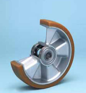 Roue à bandage - PE series - WICKE - enduite polyuréthane / en aluminium / pour charges lourdes