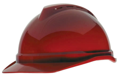 Casque de chantier - V-Gard® 500  - Mine Safety Appliances Company - EN 397 / rouge
