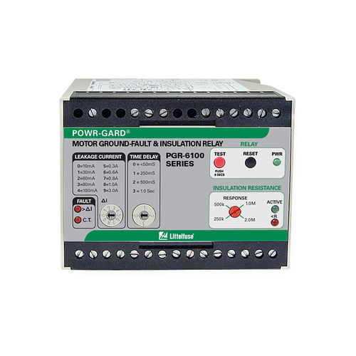 Relais de protection de fuite à la terre - PGR-6100 series - Littelfuse - d'isolement / 1NO/NF / pour moteur électrique