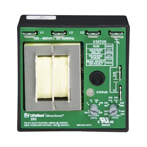 Relais de surveillance de tension - 202 series - Littelfuse - 1NO/NF / triphasé / pour moteur électrique