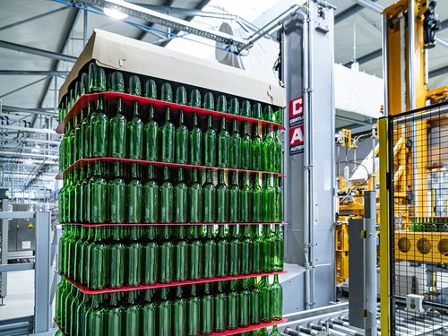 Dépalettiseur par poussée - AUTEFA SOLUTIONS - pour bouteilles en verre / de manutention