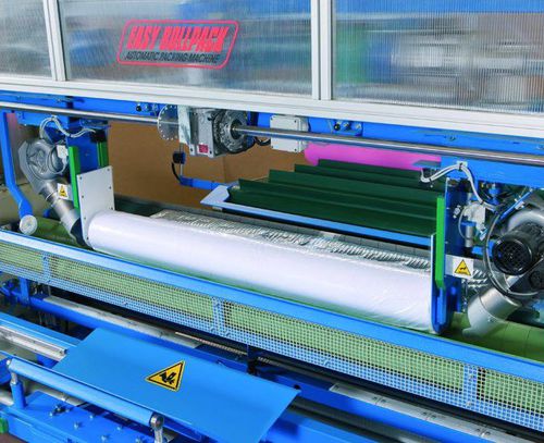 Banderoleuse horizontale - EASYROLLPACK - LA MECCANICA - automatique / pour rouleau de tissu / avec convoyeur