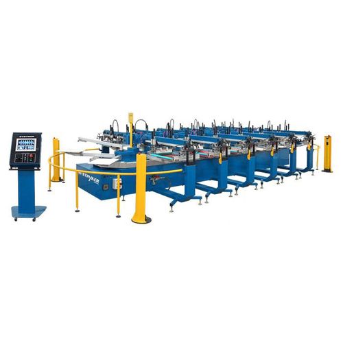 Machine de sérigraphie automatique - STRYKER™ series - M&R - à 6 couleurs / pour textiles / à plat