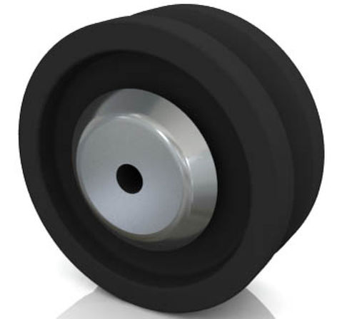 Roue à bandage - CV series - Darcor - en caoutchouc / pour engin de chantier / à rainure