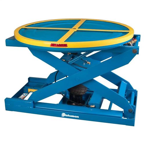 Table élévatrice à ciseaux - EZ Loader series - Bishamon - pneumatique / stationnaire / avec plateau tournant