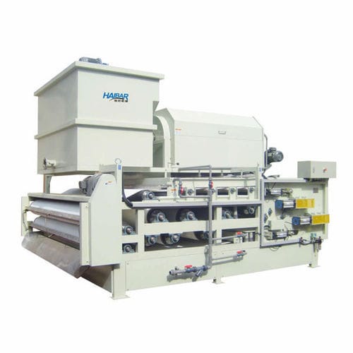 Filtre-presse à bande - HTE series - Shanghai Haibar Mechanical Engineering Co.,Ltd - rotatif / pour traitement de boue